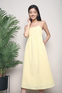 Yale Strappy Midi Dress Yellow