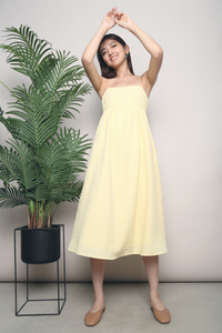 Yale Strappy Midi Dress Yellow