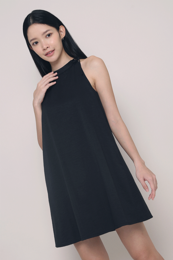 Sui Band Collar Dress Black