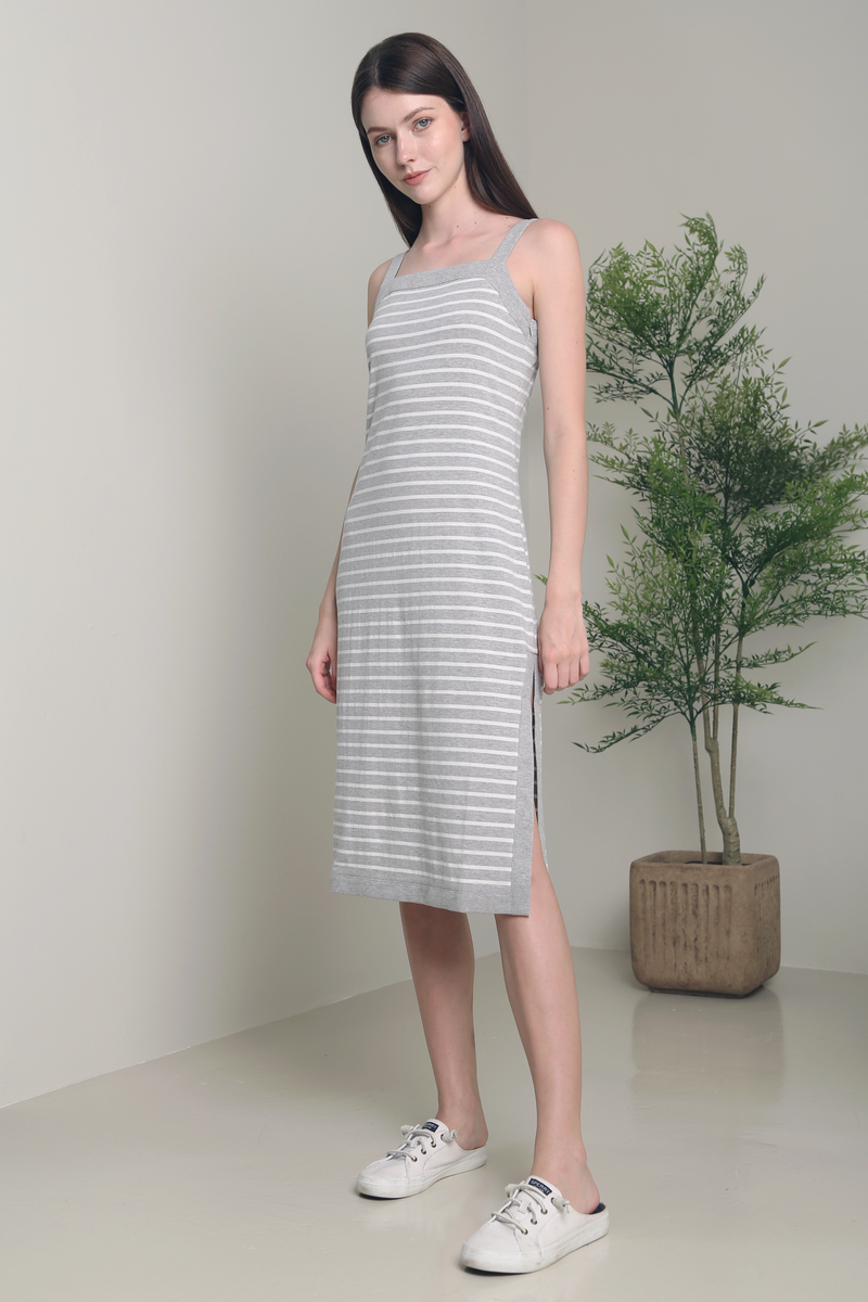 Grey midi dress online