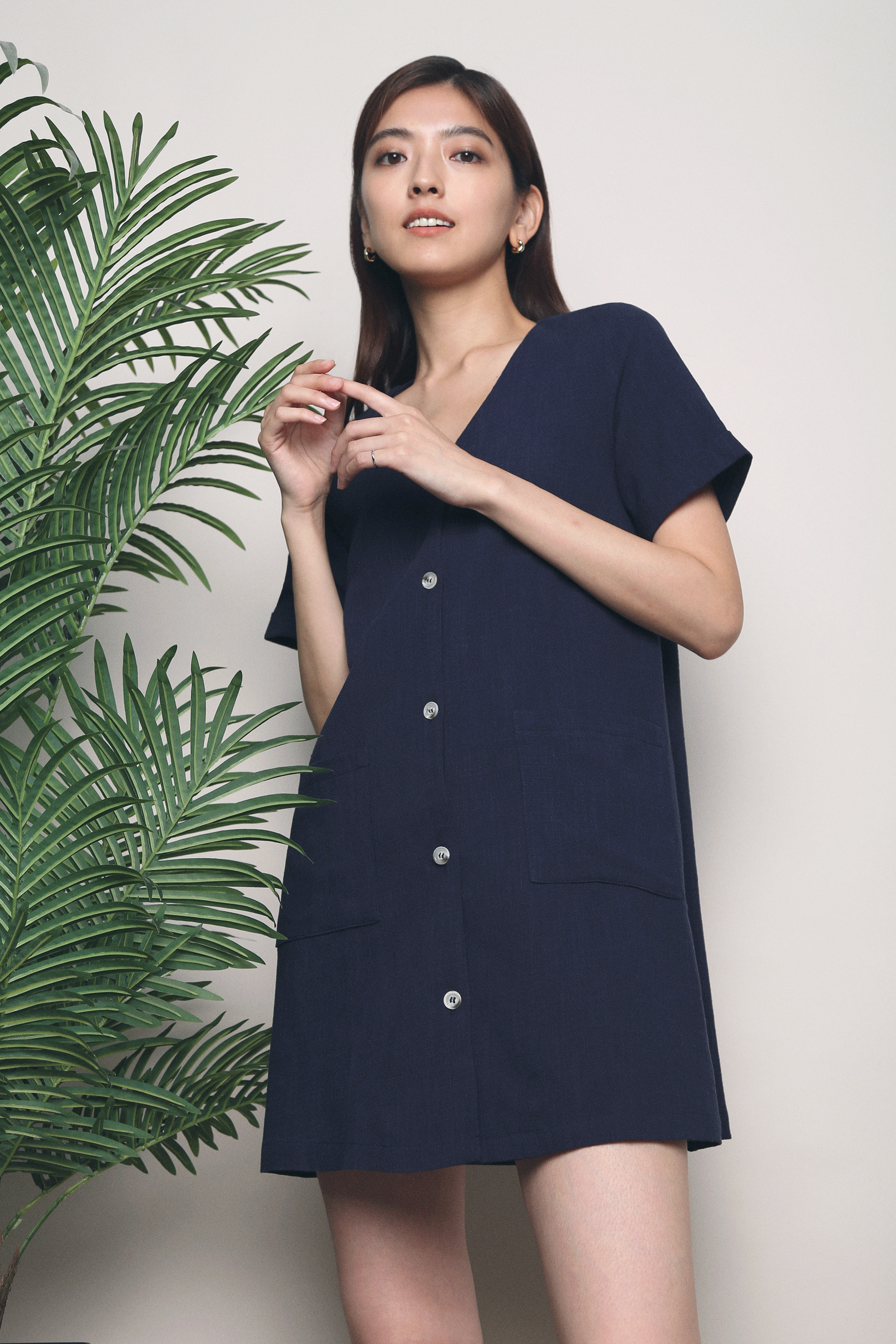 Liem Pocket Shift Dress Navy