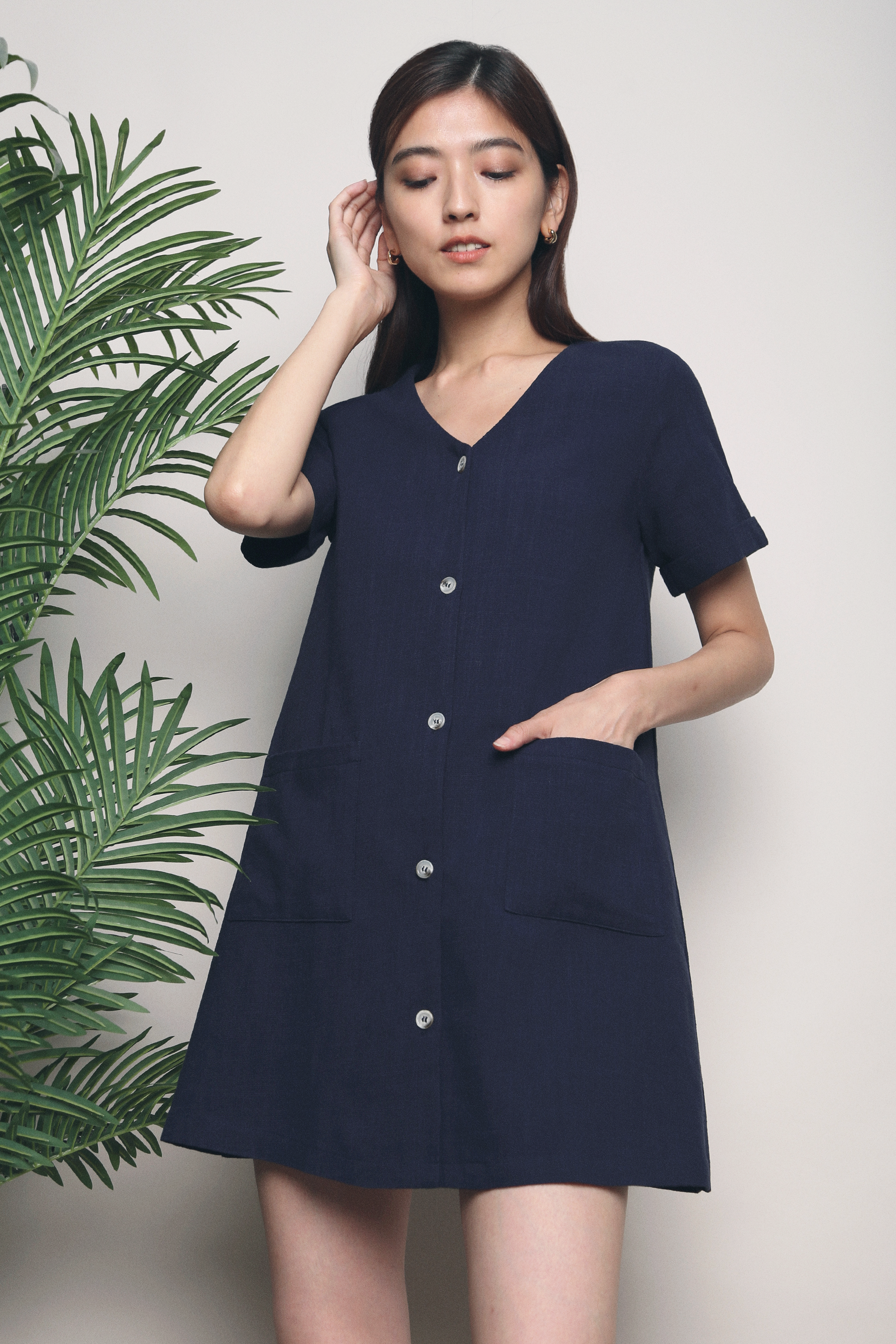 Liem Pocket Shift Dress Navy