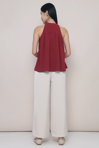 Eleanor Babydoll Top Burgundy