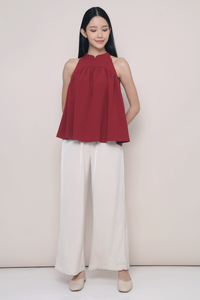 Eleanor Babydoll Top Burgundy