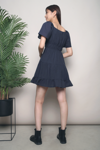 Kimberley Ruche Mini Dress Navy
