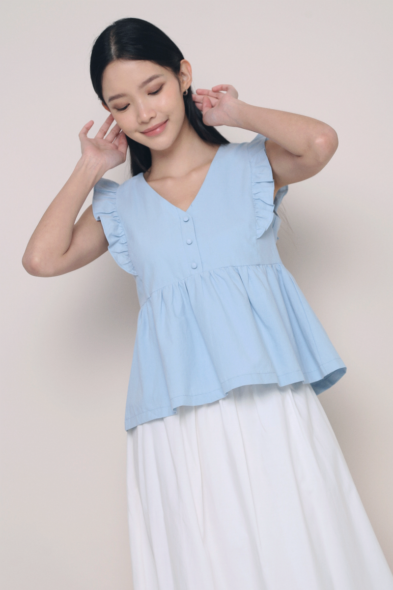 Hampton Flutter Top Powder Blue