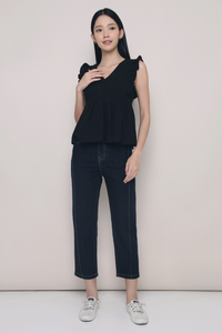 Hampton Flutter Top Black