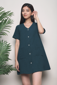 Liem Pocket Shift Dress Emerald