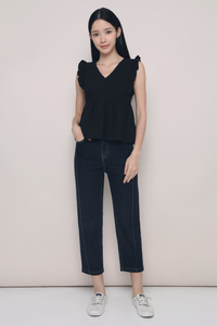 Hampton Flutter Top Black