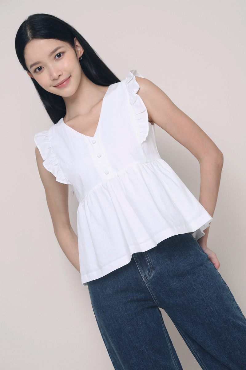Hampton Flutter Top White