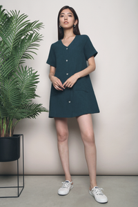 Liem Pocket Shift Dress Emerald
