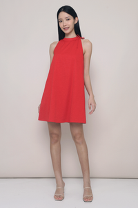 Sui Band Collar Dress Red