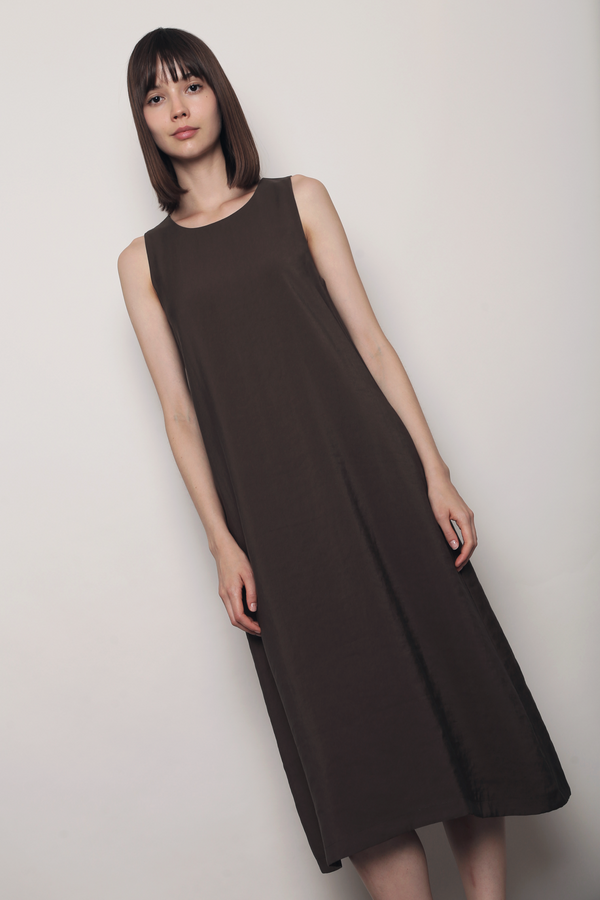 Island Midaxi Dress Brown