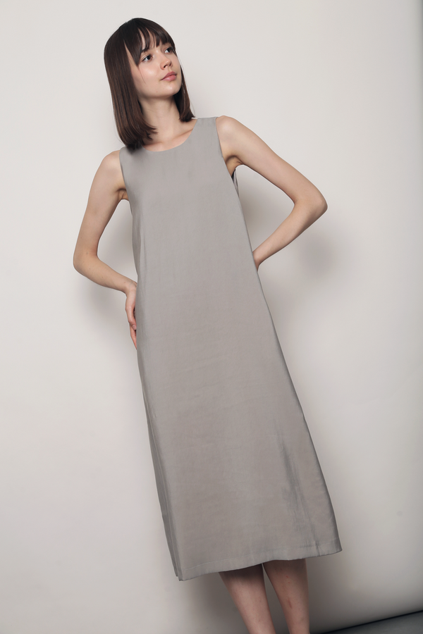 Island Midaxi Dress Ash Grey