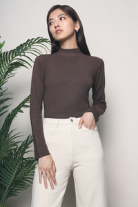 Luke Basic Knit Top Brown