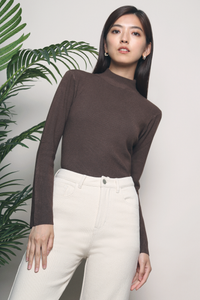 Luke Basic Knit Top Brown