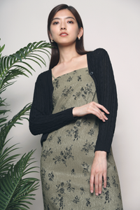 Valrose Cable Knit Cardigan Black
