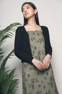 Valrose Cable Knit Cardigan Black