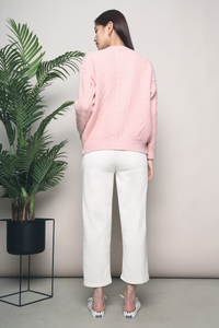 Ariel Cable Knit Sweater Pink