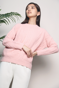 Ariel Cable Knit Sweater Pink