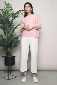 Ariel Cable Knit Sweater Pink