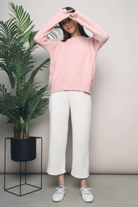 Ariel Cable Knit Sweater Pink