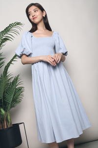 Tezza Linen Maxi Dress Powder Blue