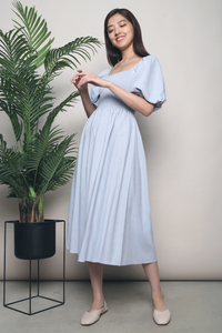 Tezza Linen Maxi Dress Powder Blue