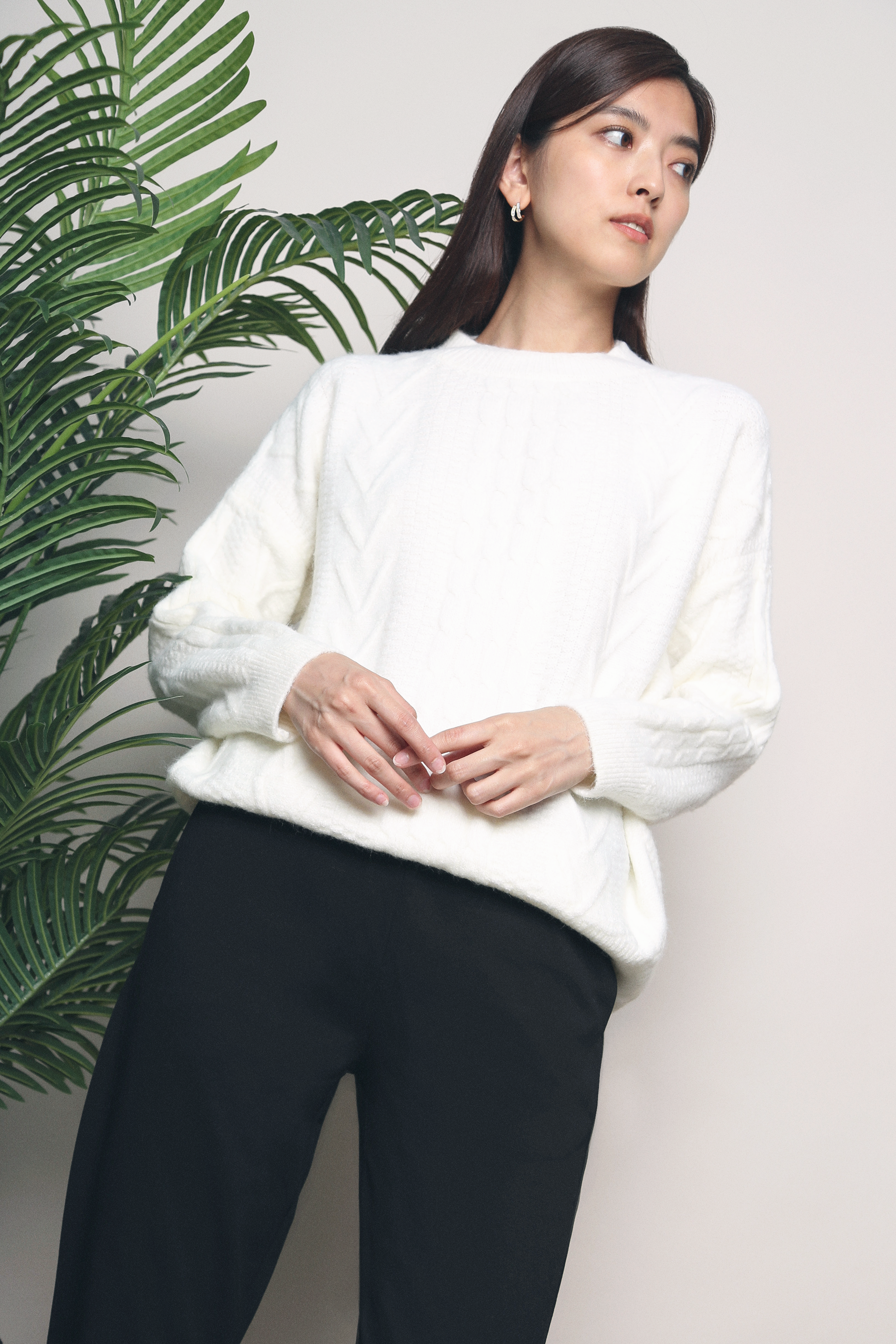 Ariel Cable Knit Sweater Cream