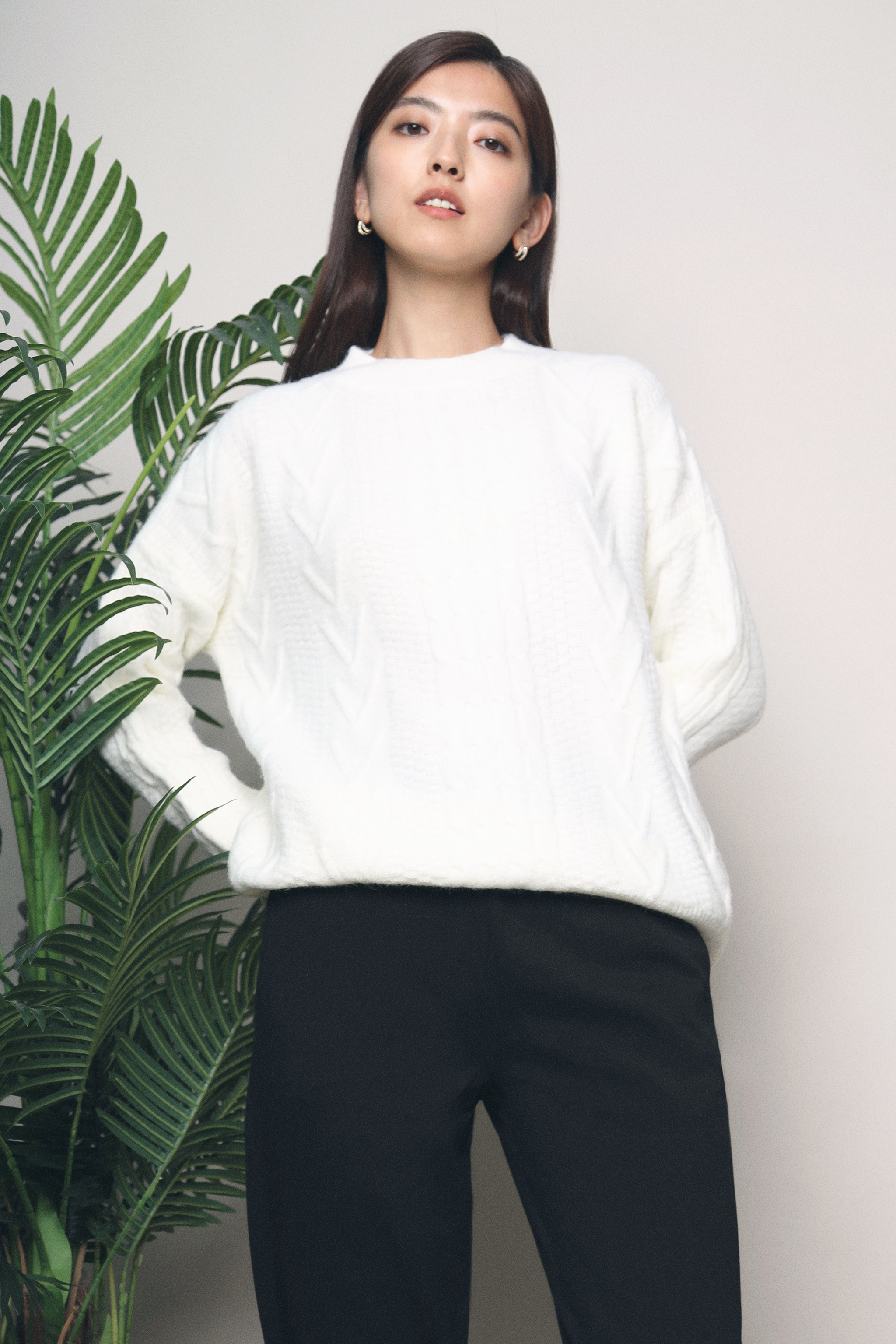 Ariel Cable Knit Sweater Cream