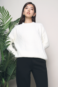 Ariel Cable Knit Sweater Cream