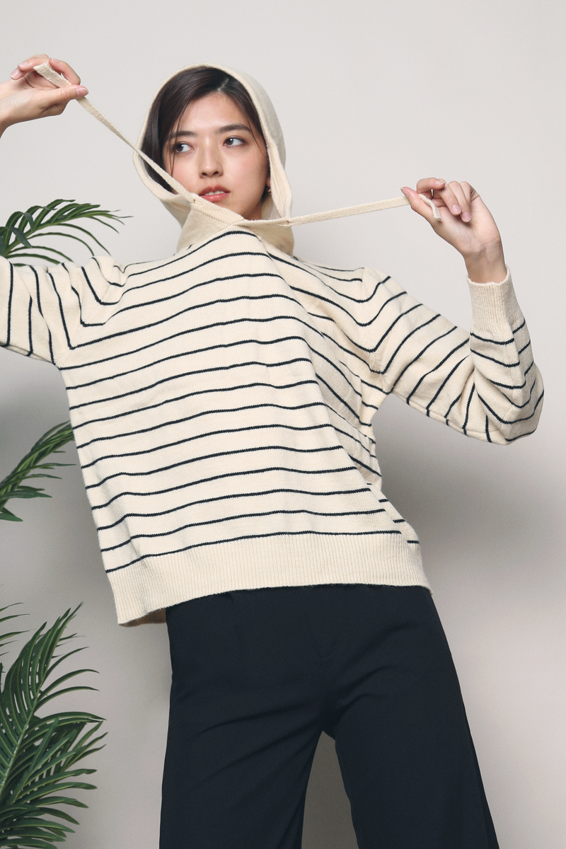 Junnie Stripe Hoodie Sweater (Restock)