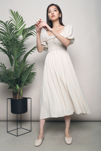 Parisa Smocked Midi Dress Malt