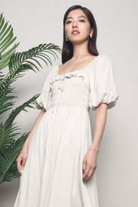 Parisa Smocked Midi Dress Malt