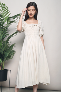 Parisa Smocked Midi Dress Malt