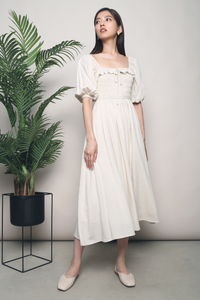 Parisa Smocked Midi Dress Malt