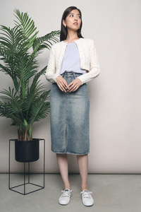 Dexter Denim Slit Skirt (Restock)