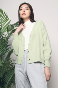 Jovan Knit Cardigan Muted Green