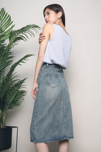 Dexter Denim Slit Skirt (Restock)