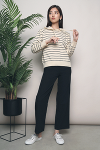 Junnie Stripe Hoodie Sweater (Restock)