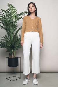 Valrose Cable Knit Cardigan Caramel