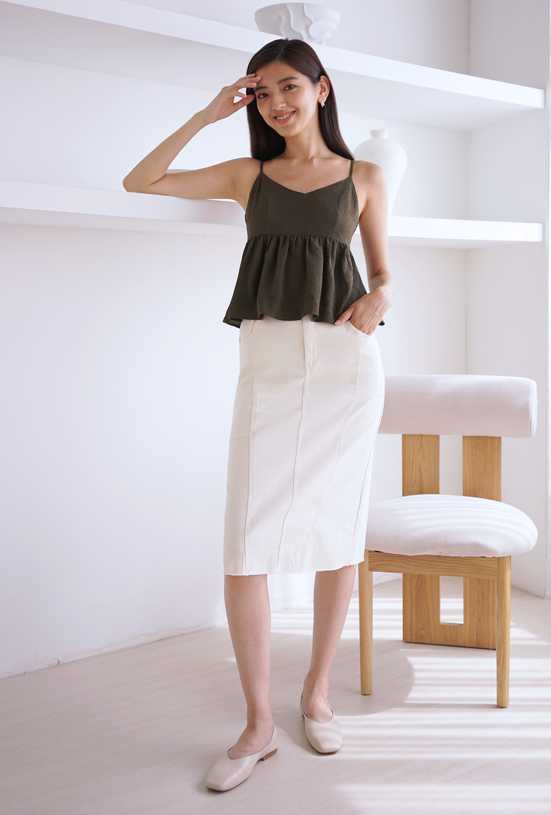 Blair Tie Back Top Olive