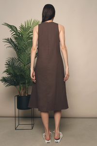 Mandala Racerfront Midi Dress Taupe (Restock)