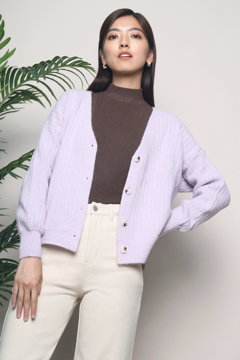 Jovan Knit Cardigan Lilac