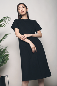 Tibury Flare Tee Maxi Dress Black