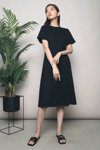 Tibury Flare Tee Maxi Dress Black