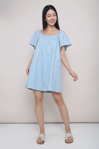 Jandy Flutter Sleeves Dress Ice Blue