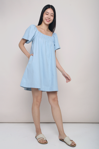 Jandy Flutter Sleeves Dress Ice Blue