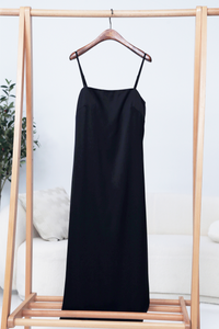 Jenner Slip Midi Dress Black