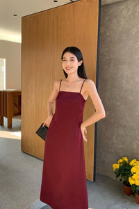 Jenner Slip Midi Dress Wine